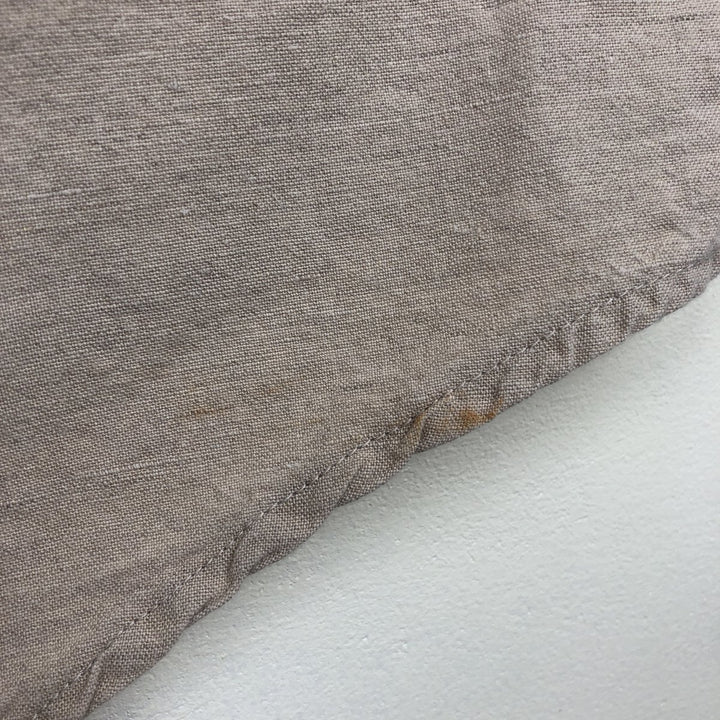 90'S GAP Vintage Short Sleeve Button-Down Shirt, Cotton and Linen, Men's Size L linen Beige type Vintage Second Hand