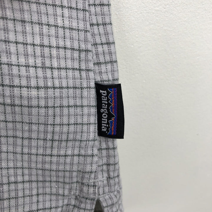 Patagonia Backstep Shirt 53139SP17 Check Pattern Short Sleeve Hemp Shirt Box Shirt Men's XL Equivalent Hemp gray type Vintage Second Hand