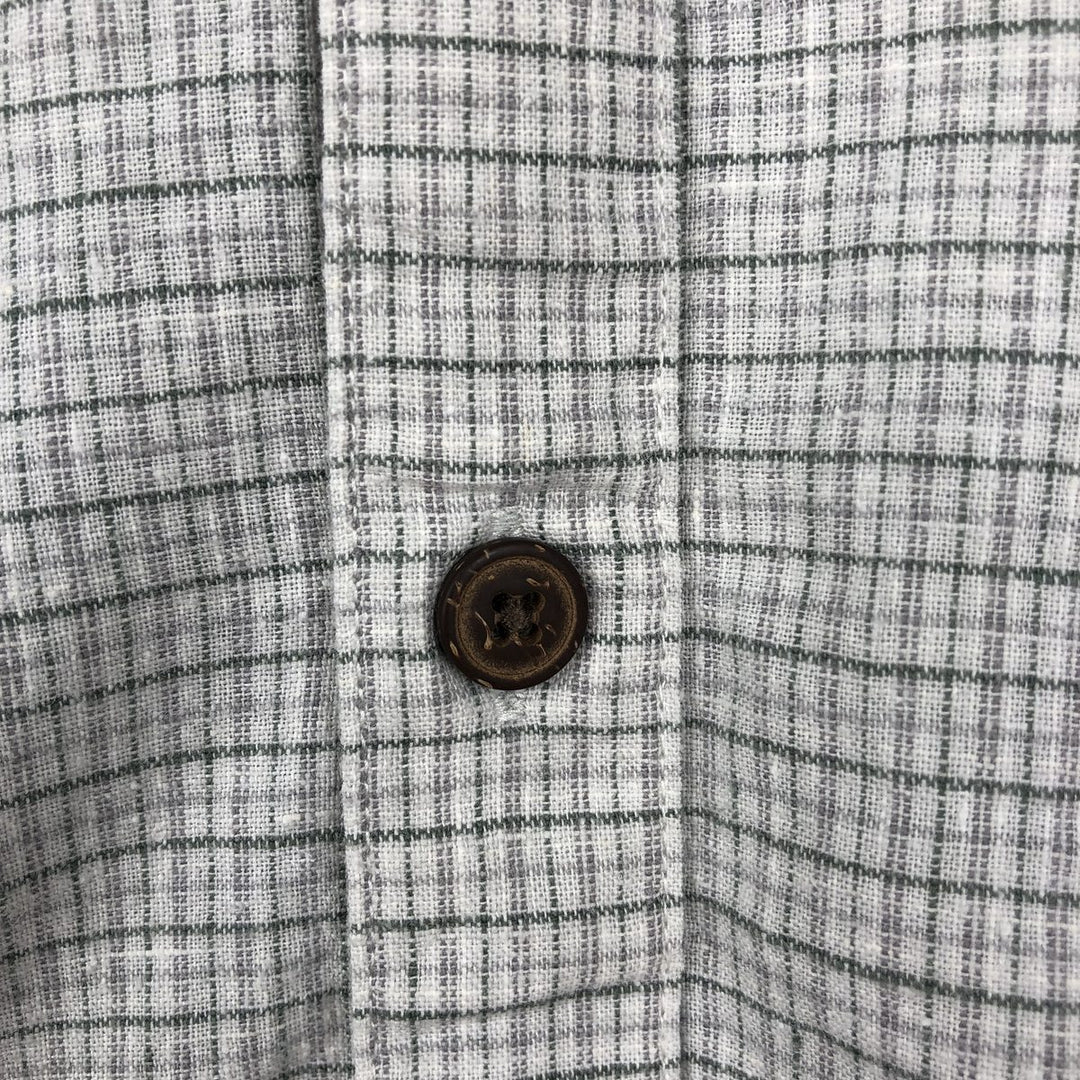 Patagonia Backstep Shirt 53139SP17 Check Pattern Short Sleeve Hemp Shirt Box Shirt Men's XL Equivalent Hemp gray type Vintage Second Hand