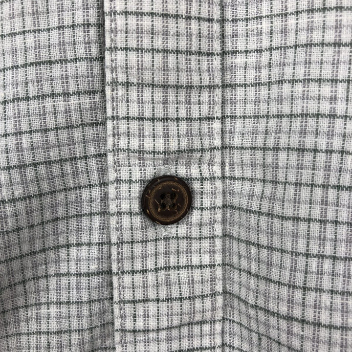 Patagonia Backstep Shirt 53139SP17 Check Pattern Short Sleeve Hemp Shirt Box Shirt Men's XL Equivalent Hemp gray type Vintage Second Hand