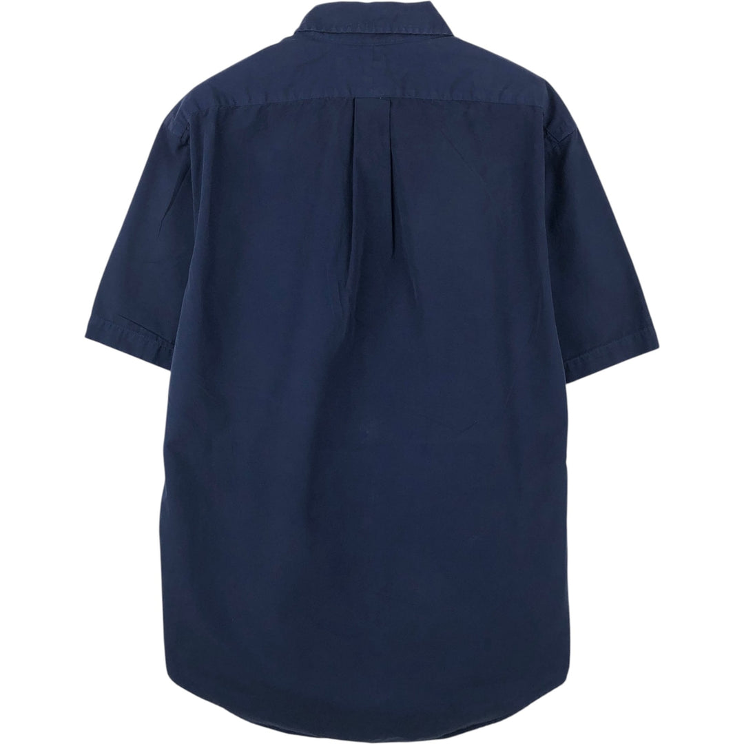 Ralph Lauren Classic Fit short sleeve button down shirt, men's size M cotton navy blue type Vintage Second Hand