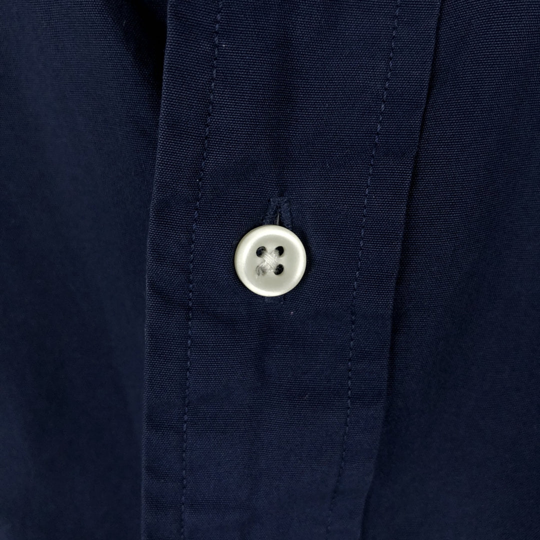 Ralph Lauren Classic Fit short sleeve button down shirt, men's size M cotton navy blue type Vintage Second Hand