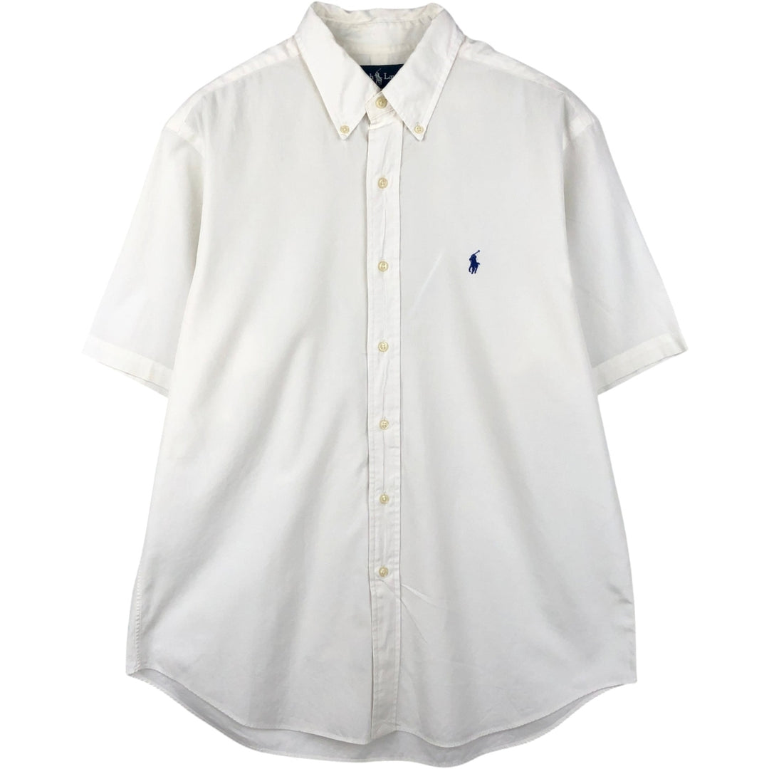 Ralph Lauren Classic Fit short sleeve button down shirt, men's size L cotton white type Vintage Second Hand