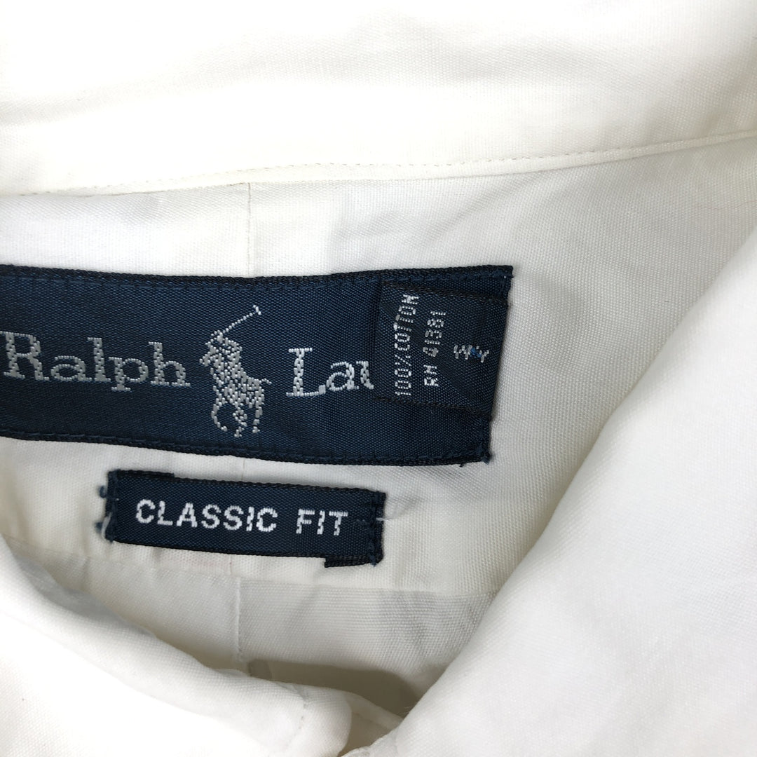 Ralph Lauren Classic Fit short sleeve button down shirt, men's size L cotton white type Vintage Second Hand