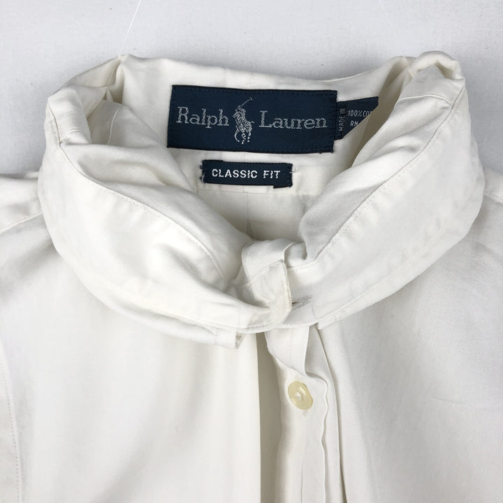 Ralph Lauren Classic Fit short sleeve button down shirt, men's size L cotton white type Vintage Second Hand