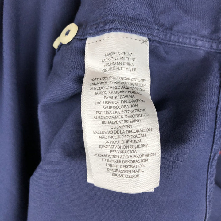 Ralph Lauren Featherweight Twill Short-Sleeve Button-Down Shirt, Men's Size XL (approx.) cotton navy blue type Vintage Second Hand