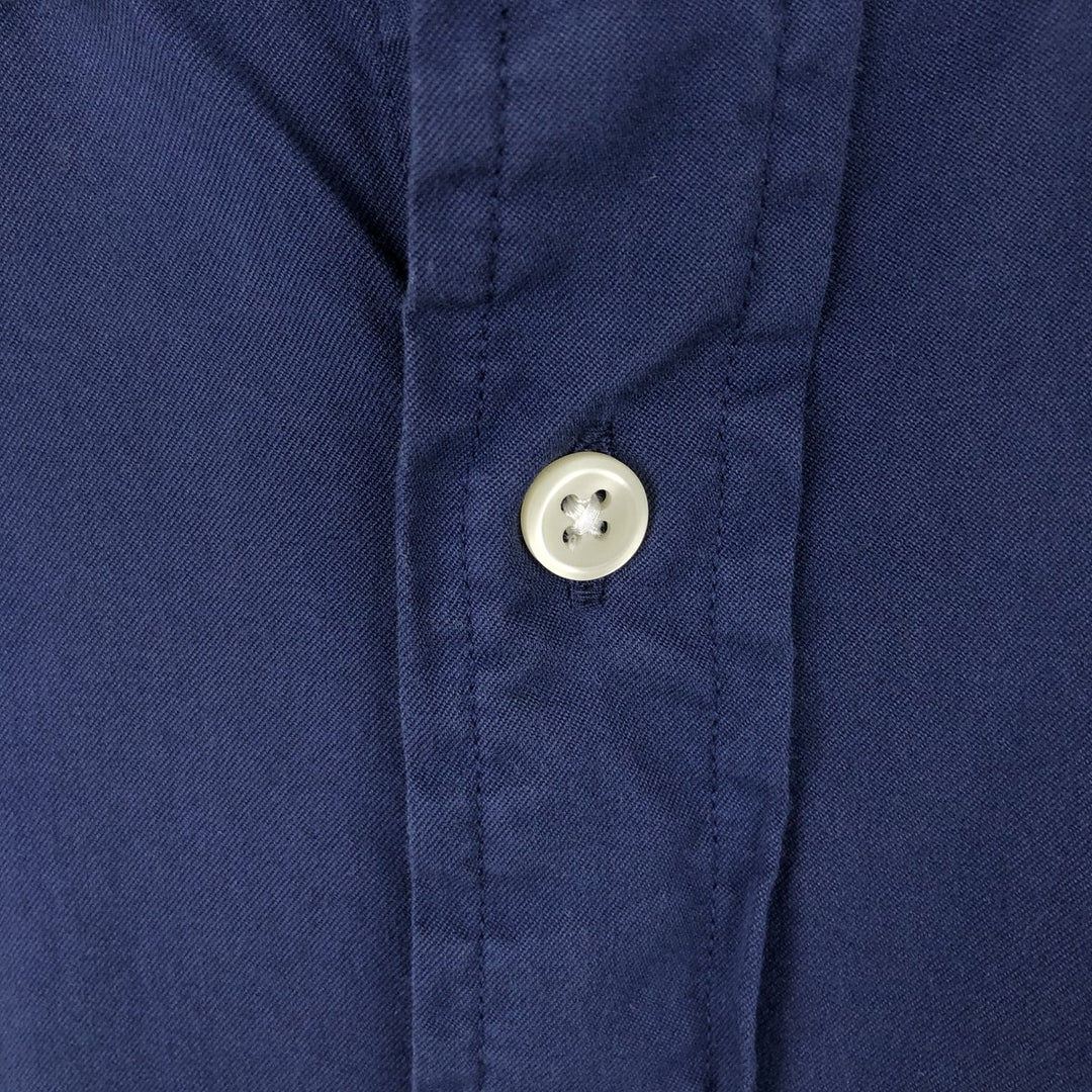 Ralph Lauren Featherweight Twill Short-Sleeve Button-Down Shirt, Men's Size XL (approx.) cotton navy blue type Vintage Second Hand