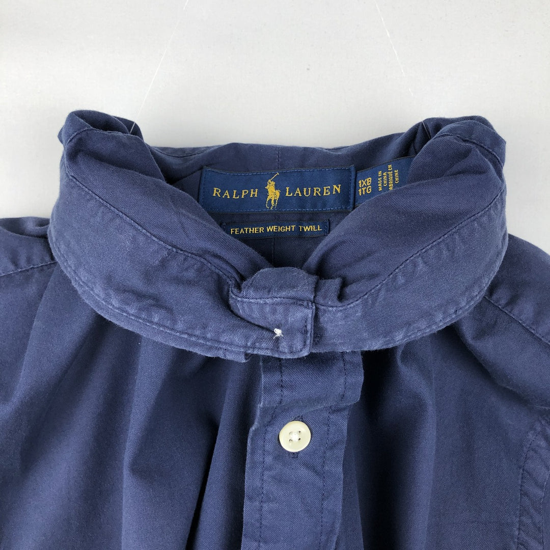 Ralph Lauren Featherweight Twill Short-Sleeve Button-Down Shirt, Men's Size XL (approx.) cotton navy blue type Vintage Second Hand