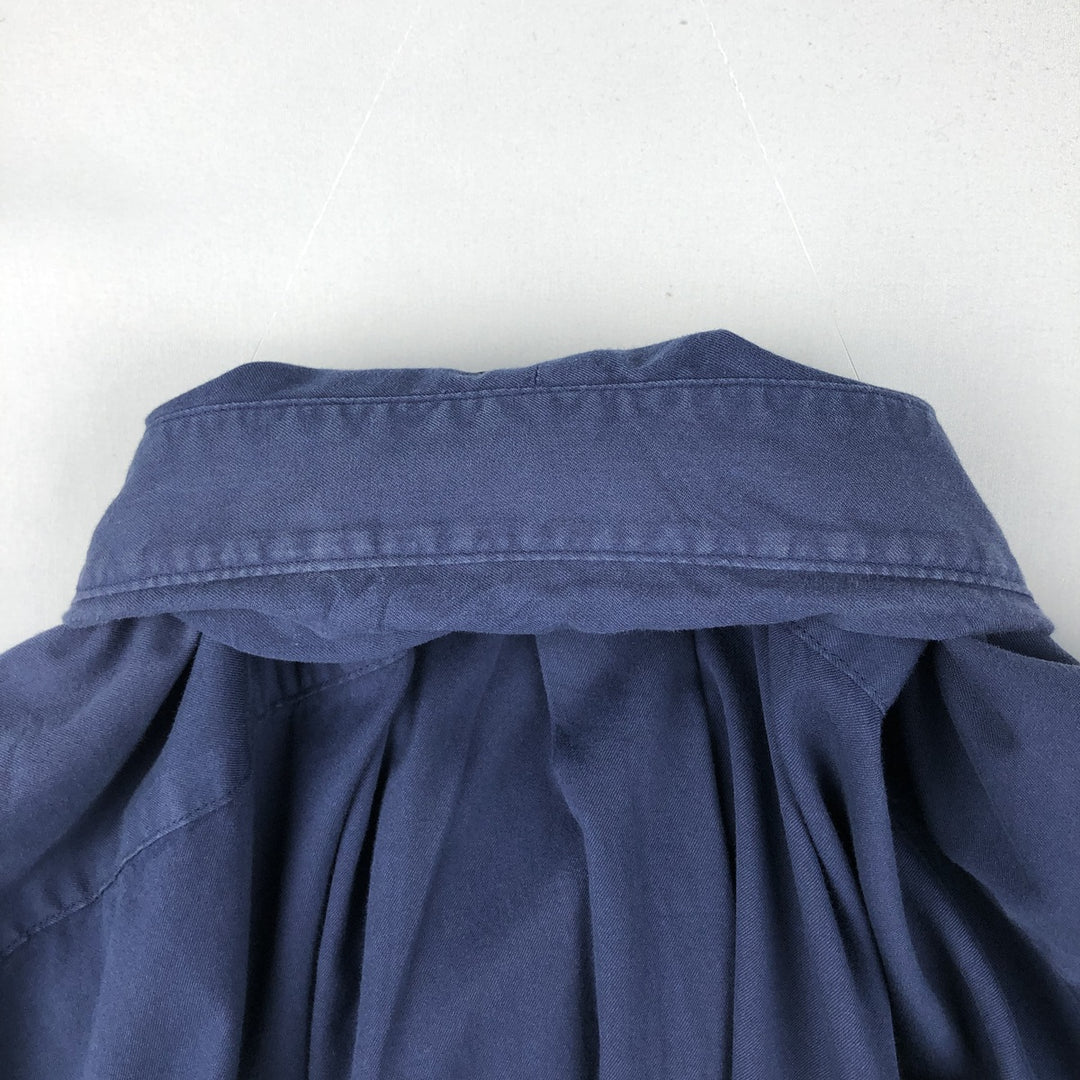 Ralph Lauren Featherweight Twill Short-Sleeve Button-Down Shirt, Men's Size XL (approx.) cotton navy blue type Vintage Second Hand