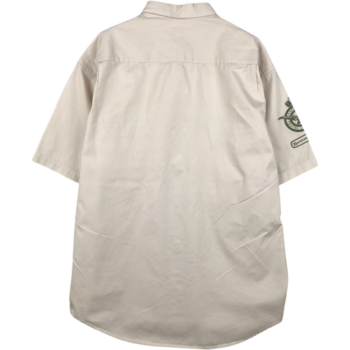 80s-90'S Banana Republic short-sleeved cotton shirt, men's size L equivalent, vintage. cotton Beige type Vintage Second Hand