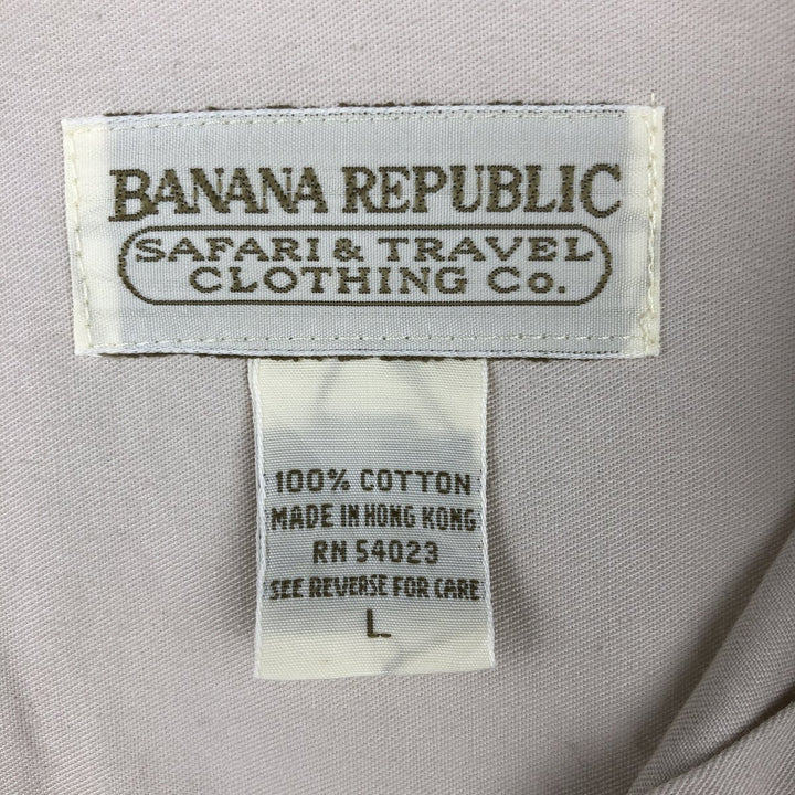 80s-90'S Banana Republic short-sleeved cotton shirt, men's size L equivalent, vintage. cotton Beige type Vintage Second Hand