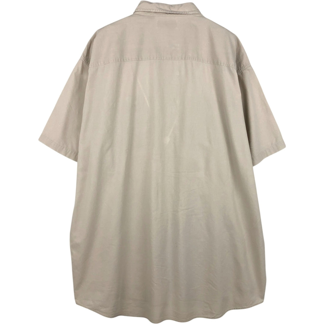 Vintage LLBean short-sleeved cotton shirt from the 1990s, men's size XXL equivalent. cotton Beige type Vintage Second Hand