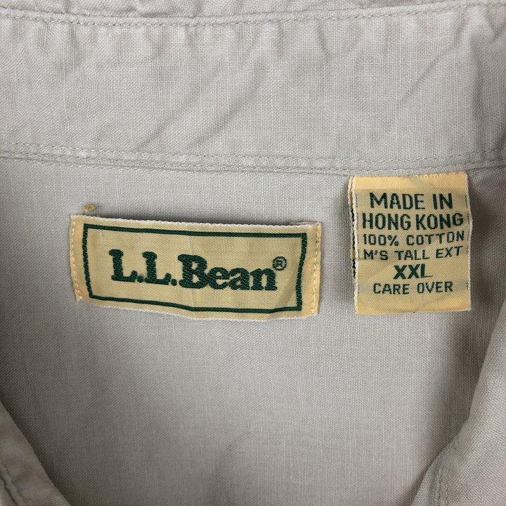 Vintage LLBean short-sleeved cotton shirt from the 1990s, men's size XXL equivalent. cotton Beige type Vintage Second Hand