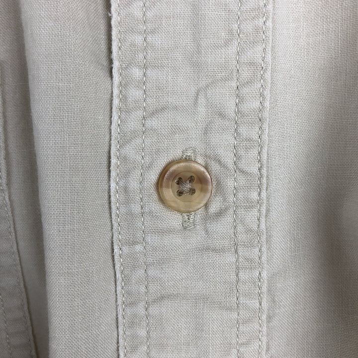 Vintage LLBean short-sleeved cotton shirt from the 1990s, men's size XXL equivalent. cotton Beige type Vintage Second Hand