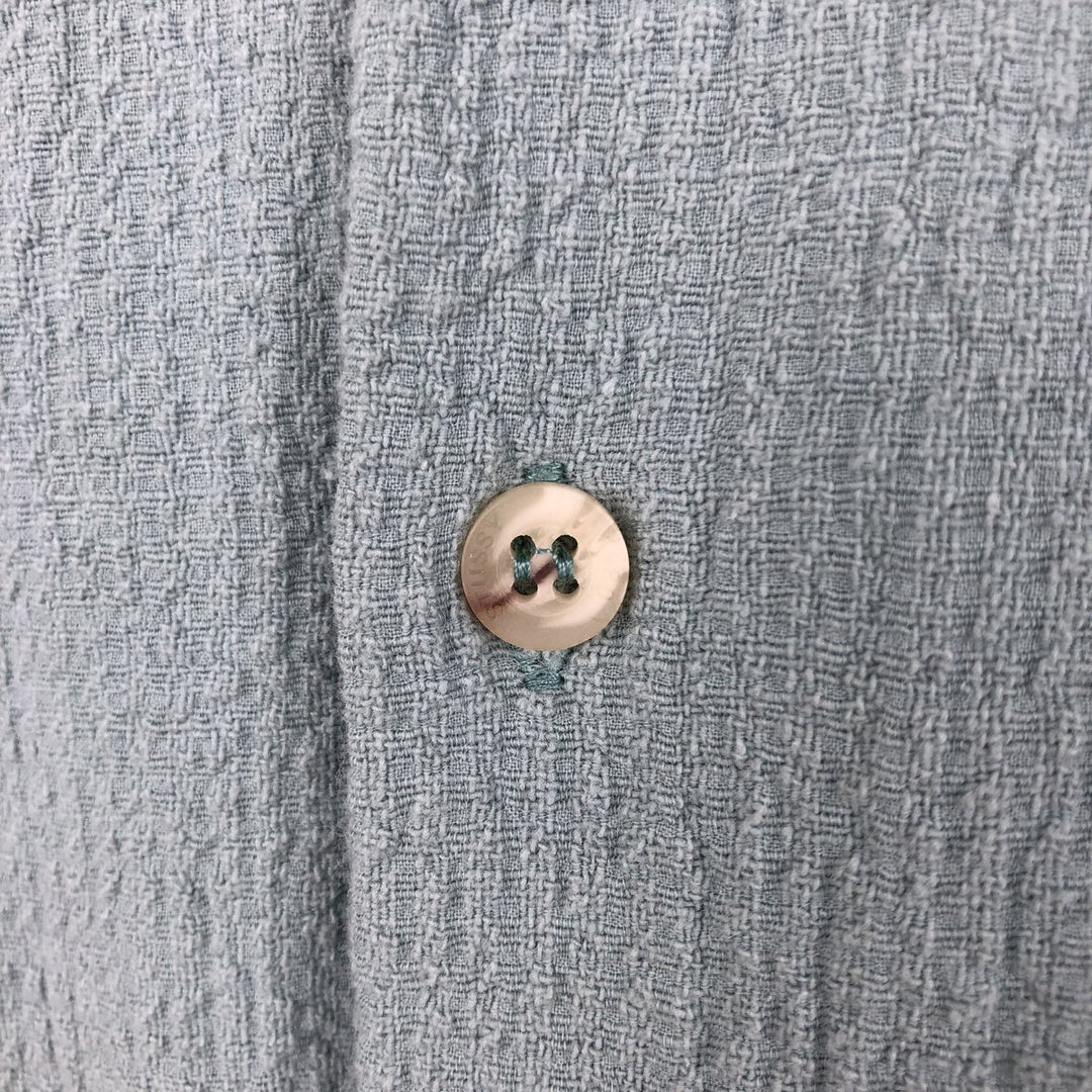 Stussy Short-Sleeve Open-Collar Cotton Shirt, Boxy Fit, Men's Size L (approx.) cotton Blue type light blue Vintage Second Hand
