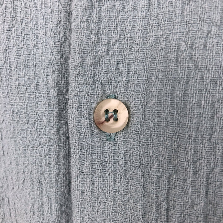 Stussy Short-Sleeve Open-Collar Cotton Shirt, Boxy Fit, Men's Size L (approx.) cotton Blue type light blue Vintage Second Hand
