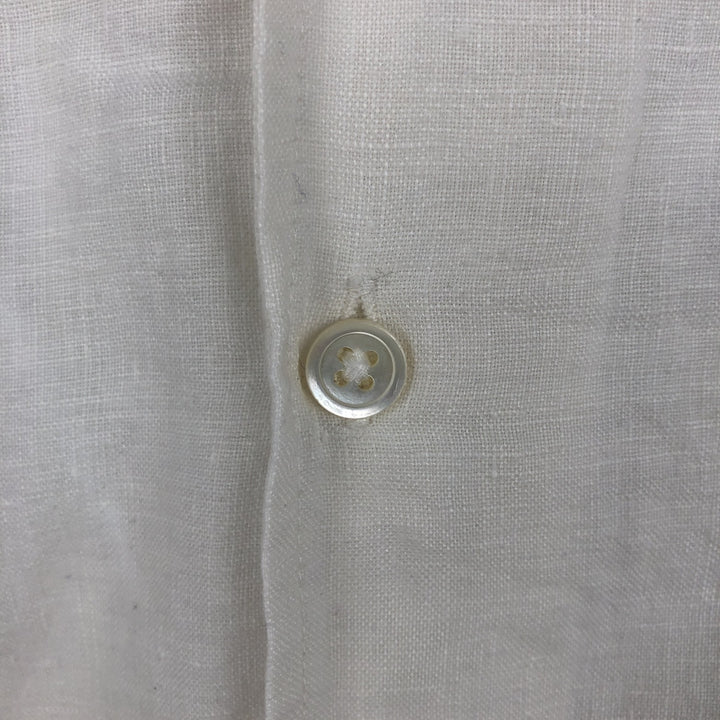 2000'S Banana Republic Short-Sleeve Open-Collar Mexican Shirt Cuban Shirt Box Shirt Men's XL Equivalent linen white type Vintage Second Hand
