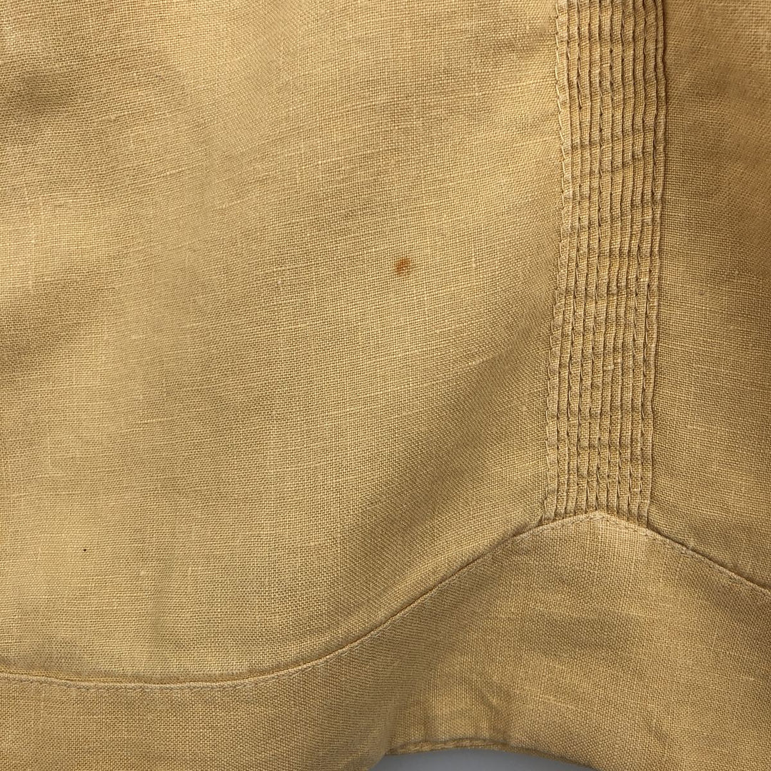 Botany 500 Short-Sleeve Mexican Shirt, Cuban Shirt, Boxy Shirt, Men's Size XXL (approx.) linen ocher yellow type Vintage Second Hand