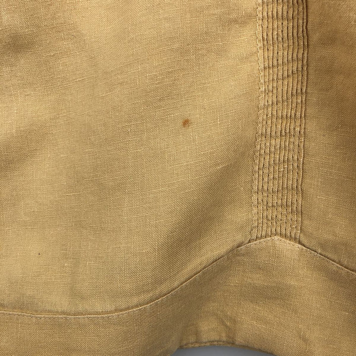 Botany 500 Short-Sleeve Mexican Shirt, Cuban Shirt, Boxy Shirt, Men's Size XXL (approx.) linen ocher yellow type Vintage Second Hand