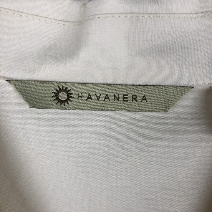 HAVANERA Short-Sleeve Open-Collar Mexican Shirt, Cuban Shirt, Boxy Shirt, Men's Size L (approx.) cotton unbleached Vintage Second Hand