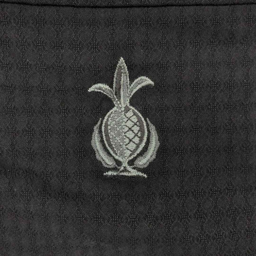 Tommy Bahama Short-Sleeve Open-Collar Mexican Shirt (Cuban Shirt, Boxy Shirt) - Men's Size L (approx.) silk black type Vintage Second Hand