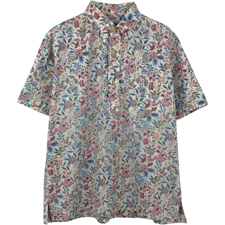 90'S Reyn Spooner Swimwear Tag All-over Botanical Pattern Pullover Button-down Aloha Shirt Men's Size M (approx.) cotton white type Vintage Second Hand