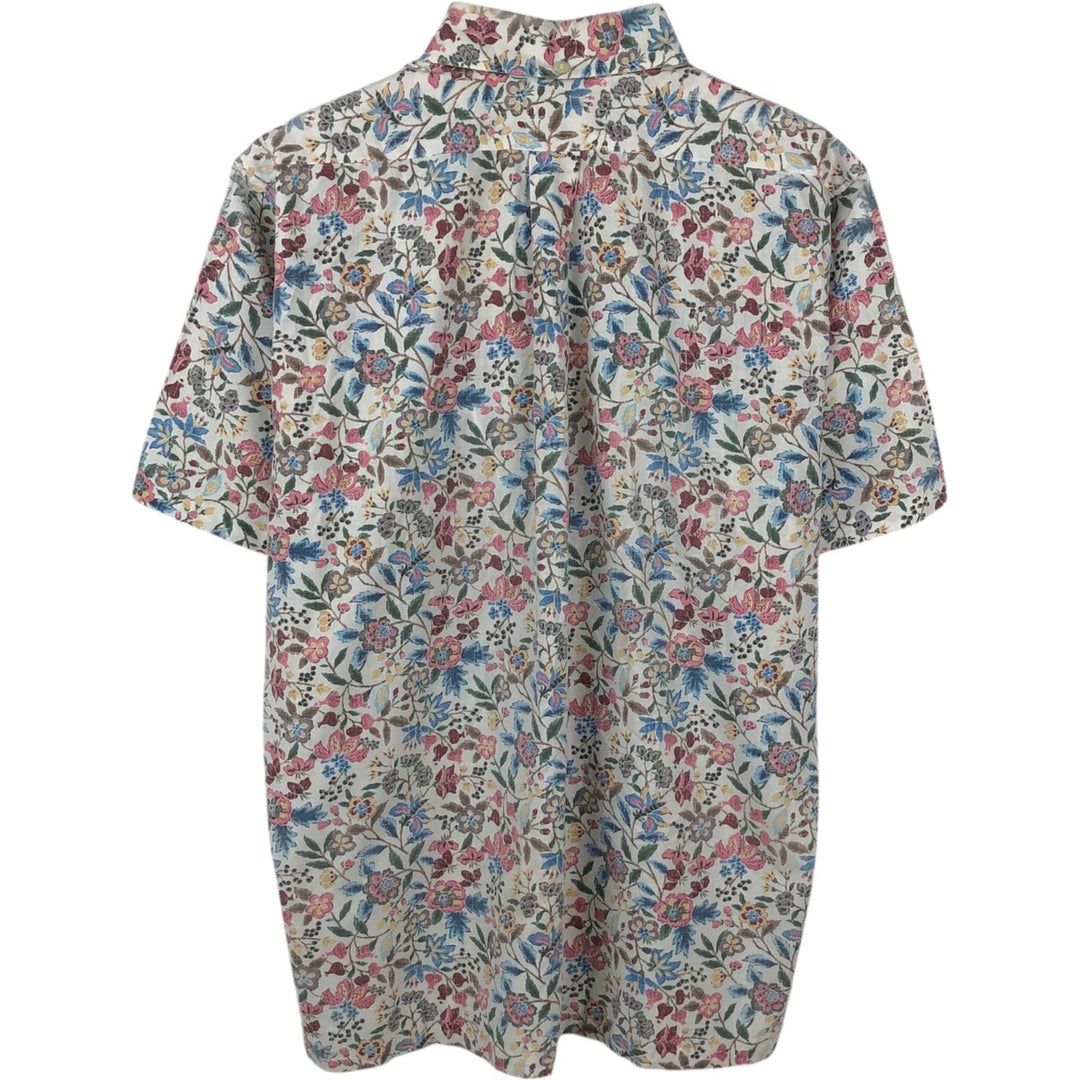 90'S Reyn Spooner Swimwear Tag All-over Botanical Pattern Pullover Button-down Aloha Shirt Men's Size M (approx.) cotton white type Vintage Second Hand