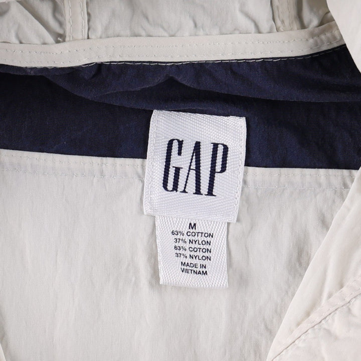 GAP Border Pattern Cotton Hoodie Anorak Hoodie (Men's Size M) cotton pale white type Vintage Second Hand