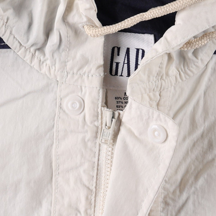 GAP Border Pattern Cotton Hoodie Anorak Hoodie (Men's Size M) cotton pale white type Vintage Second Hand