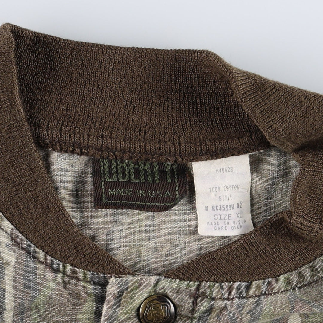 90'S Liberty Camouflage Pattern Real Tree Camo Ripstop Cotton Blouson Made in USA Men's XL Vintage cotton Khaki type Vintage Second Hand