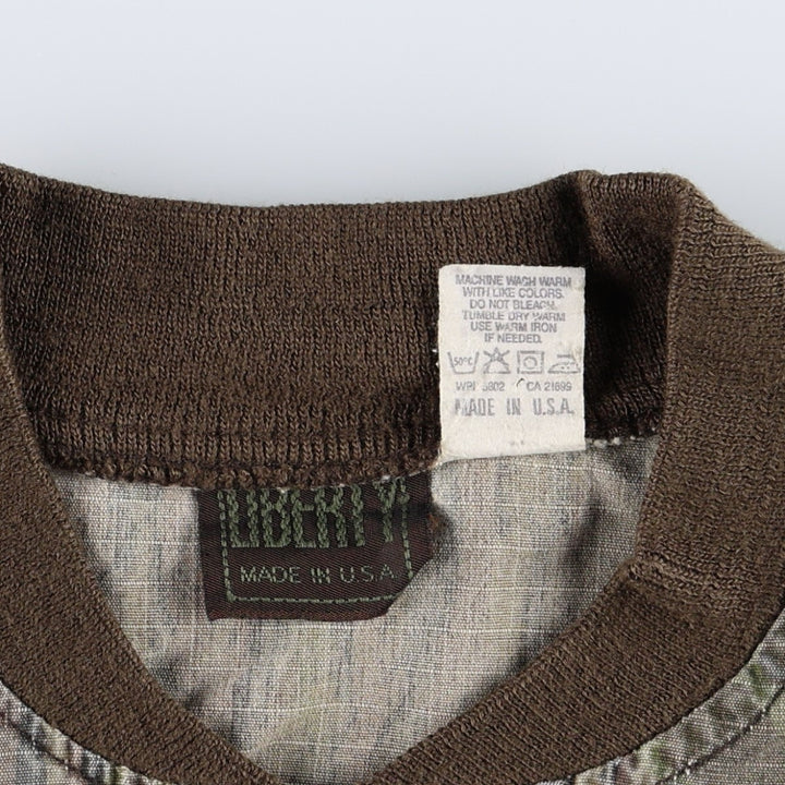 90'S Liberty Camouflage Pattern Real Tree Camo Ripstop Cotton Blouson Made in USA Men's XL Vintage cotton Khaki type Vintage Second Hand