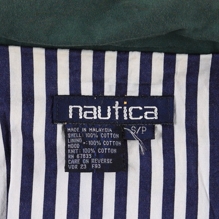 1990'S Nautica Sailing Jacket, Men's Size S (approx.), Vintage cotton Green type dark green Vintage Second Hand