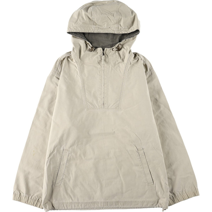 90s-00'S LLBean cotton pullover anorak hoodie, men's size M (approx.) cotton Beige type Vintage Second Hand