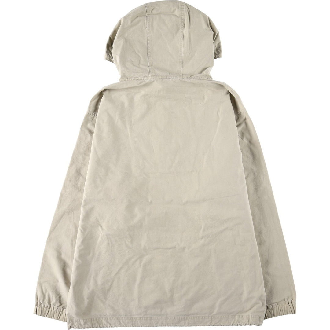 90s-00'S LLBean cotton pullover anorak hoodie, men's size M (approx.) cotton Beige type Vintage Second Hand