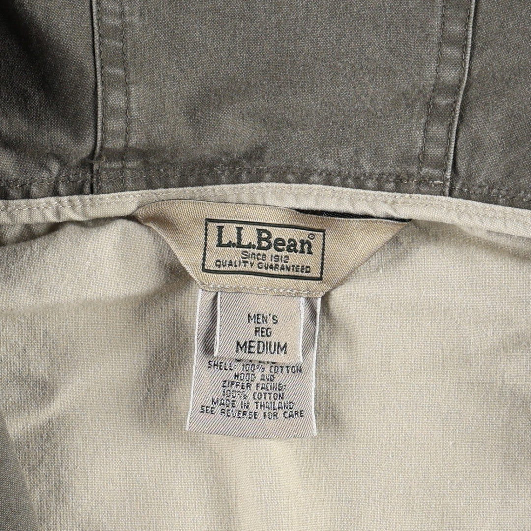 90s-00'S LLBean cotton pullover anorak hoodie, men's size M (approx.) cotton Beige type Vintage Second Hand