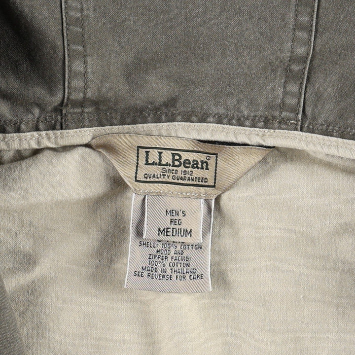 90s-00'S LLBean cotton pullover anorak hoodie, men's size M (approx.) cotton Beige type Vintage Second Hand