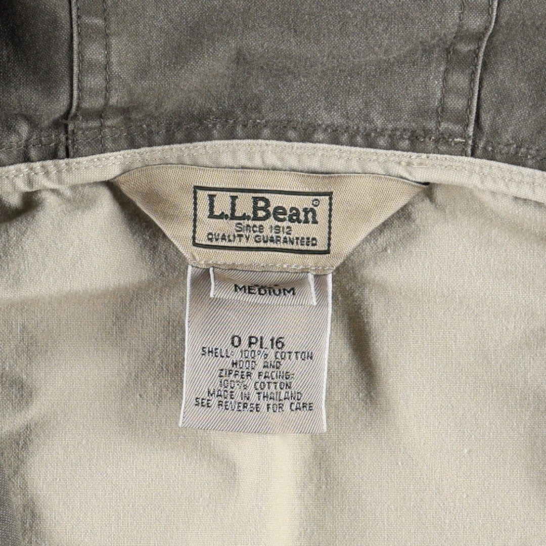 90s-00'S LLBean cotton pullover anorak hoodie, men's size M (approx.) cotton Beige type Vintage Second Hand
