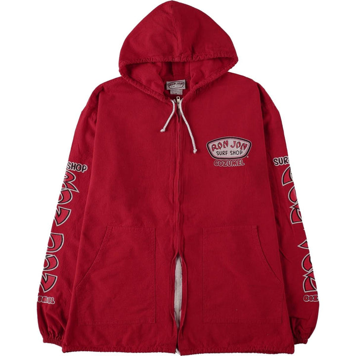 90'S Ron John SURF SHOP COZMEL Cotton Hoodie, Men's Size M (approx.) cotton red type Vintage Second Hand