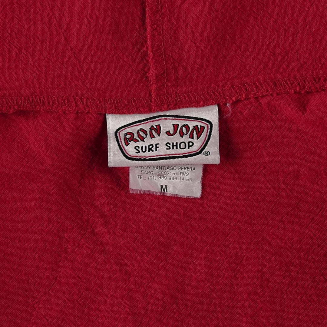 90'S Ron John SURF SHOP COZMEL Cotton Hoodie, Men's Size M (approx.) cotton red type Vintage Second Hand