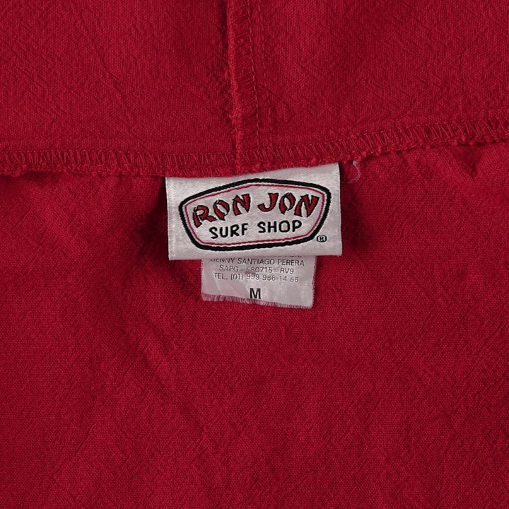 90'S Ron John SURF SHOP COZMEL Cotton Hoodie, Men's Size M (approx.) cotton red type Vintage Second Hand