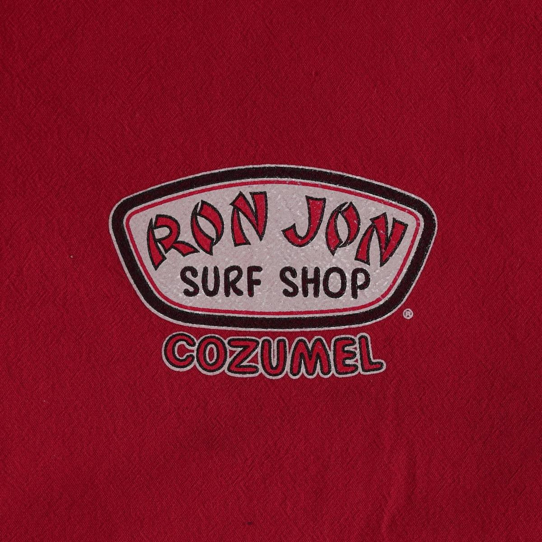 90'S Ron John SURF SHOP COZMEL Cotton Hoodie, Men's Size M (approx.) cotton red type Vintage Second Hand