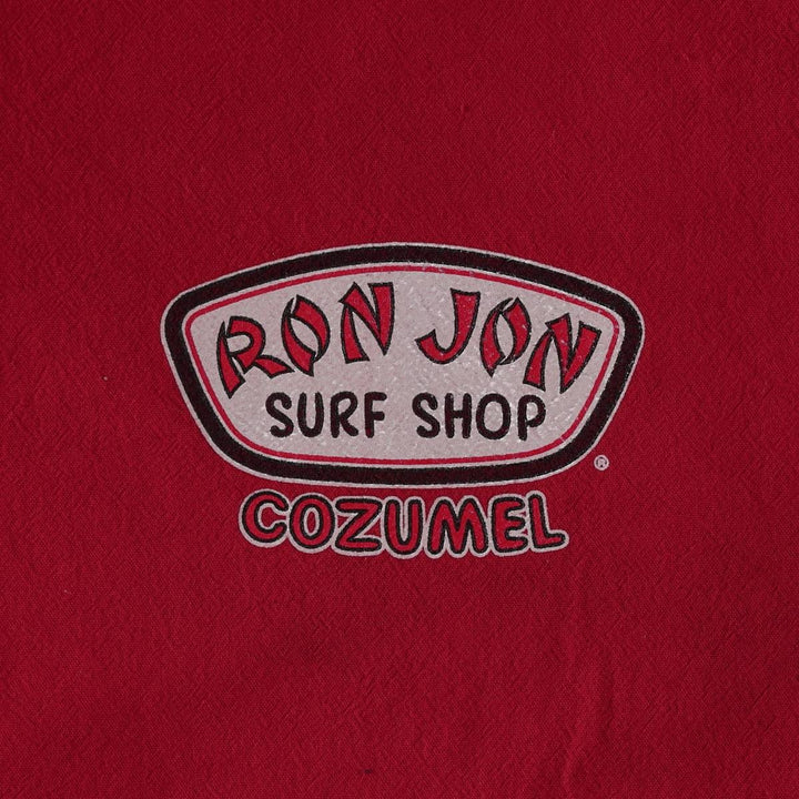 90'S Ron John SURF SHOP COZMEL Cotton Hoodie, Men's Size M (approx.) cotton red type Vintage Second Hand