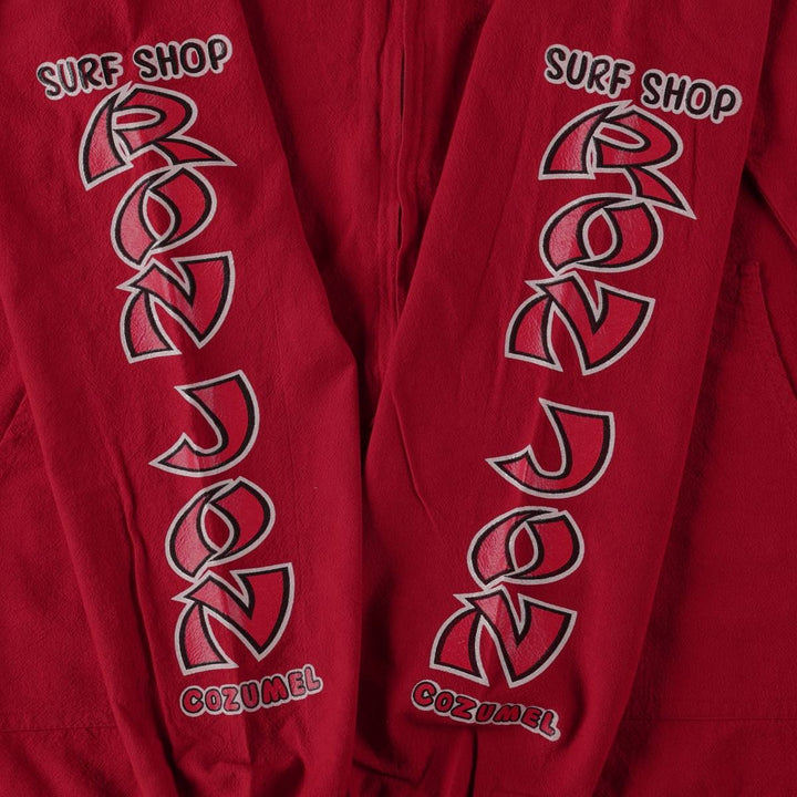 90'S Ron John SURF SHOP COZMEL Cotton Hoodie, Men's Size M (approx.) cotton red type Vintage Second Hand