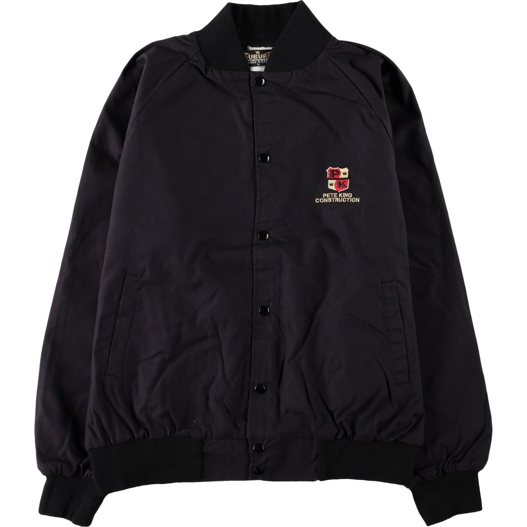 90'S AUBURN SPORTSWEAR Varsity Jacket Award Jacket Made in USA Men's Size L (approx.) Vintage polyester black type Vintage Second Hand