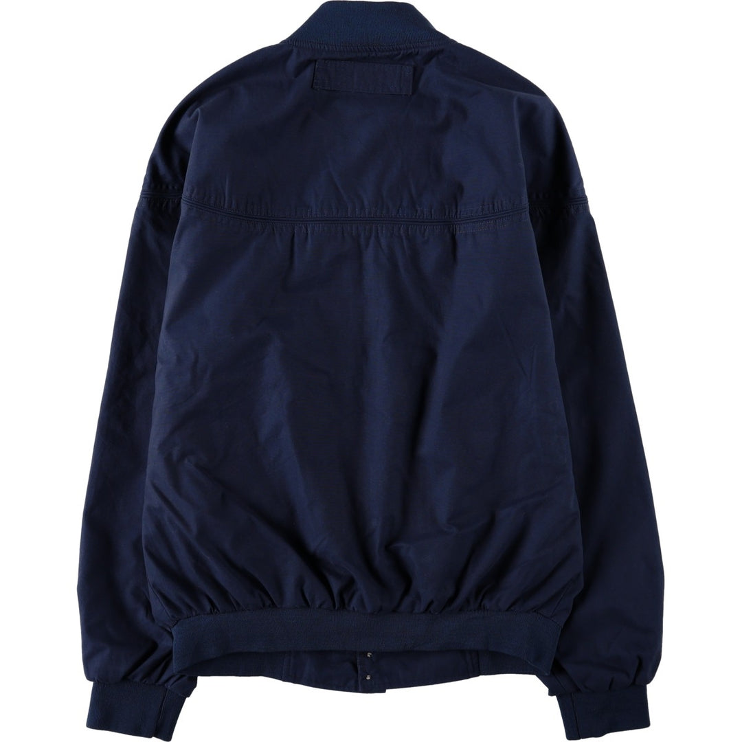 90s~00'S HABAND Derby Jacket Cup Shoulder Jacket Men's M size polyester navy blue type Vintage Second Hand