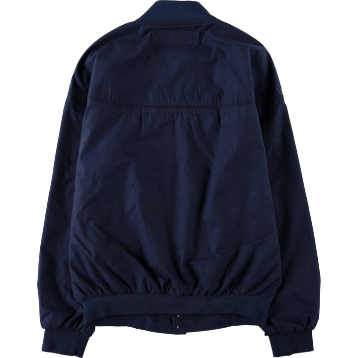 90s~00'S HABAND Derby Jacket Cup Shoulder Jacket Men's M size polyester navy blue type Vintage Second Hand