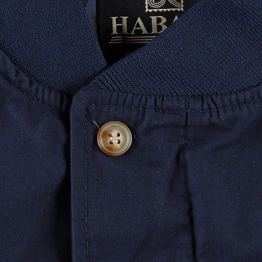 90s~00'S HABAND Derby Jacket Cup Shoulder Jacket Men's M size polyester navy blue type Vintage Second Hand