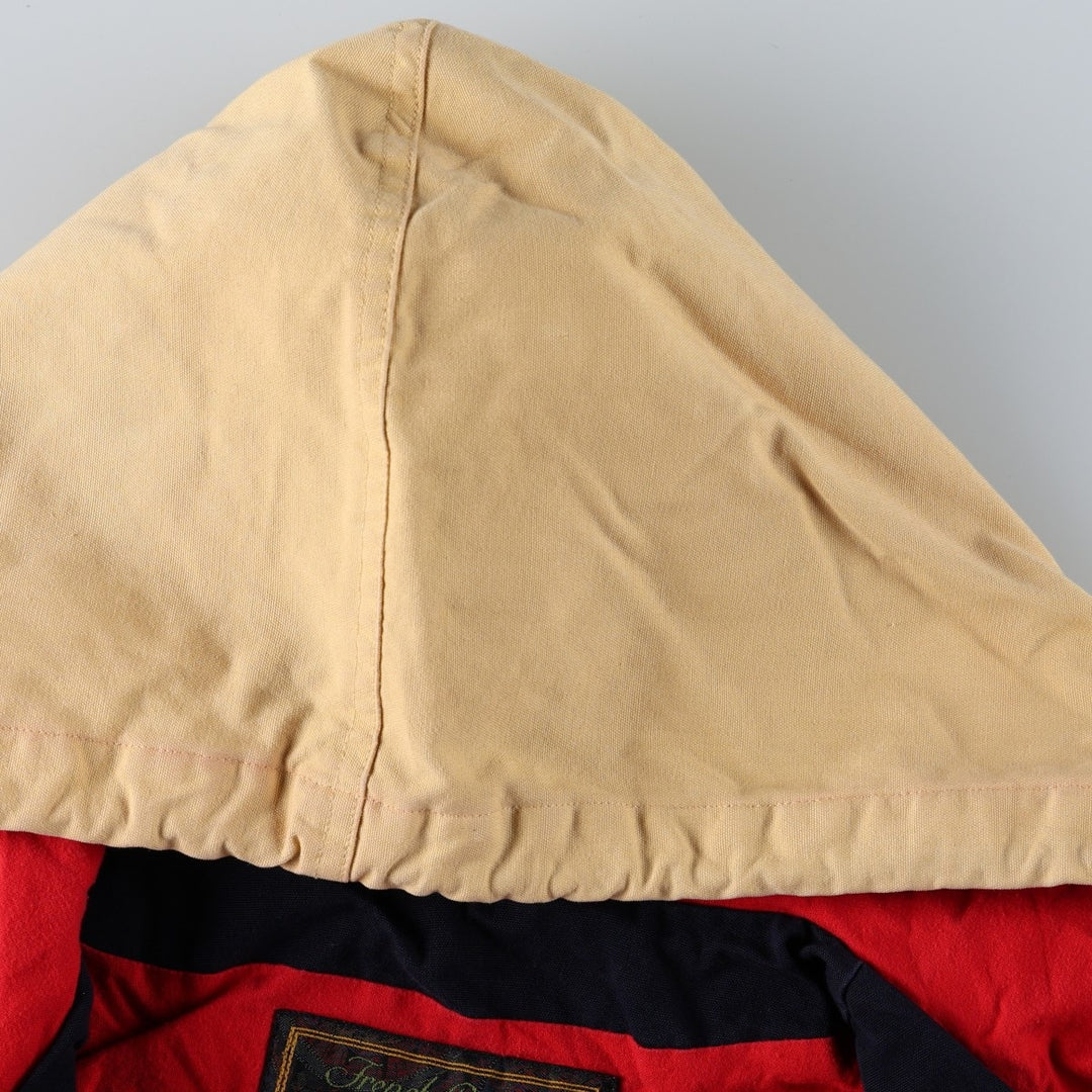90'S EXPRESS French Country Border Pattern Multi-Border Hooded Fireman Jacket, Men's Size S (approx.) cotton Beige type Vintage Second Hand