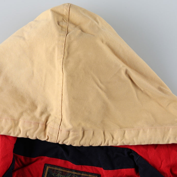 90'S EXPRESS French Country Border Pattern Multi-Border Hooded Fireman Jacket, Men's Size S (approx.) cotton Beige type Vintage Second Hand