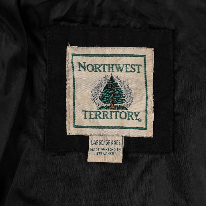 90'S Northwest Territory collared blouson, large size cotton black type Vintage Second Hand